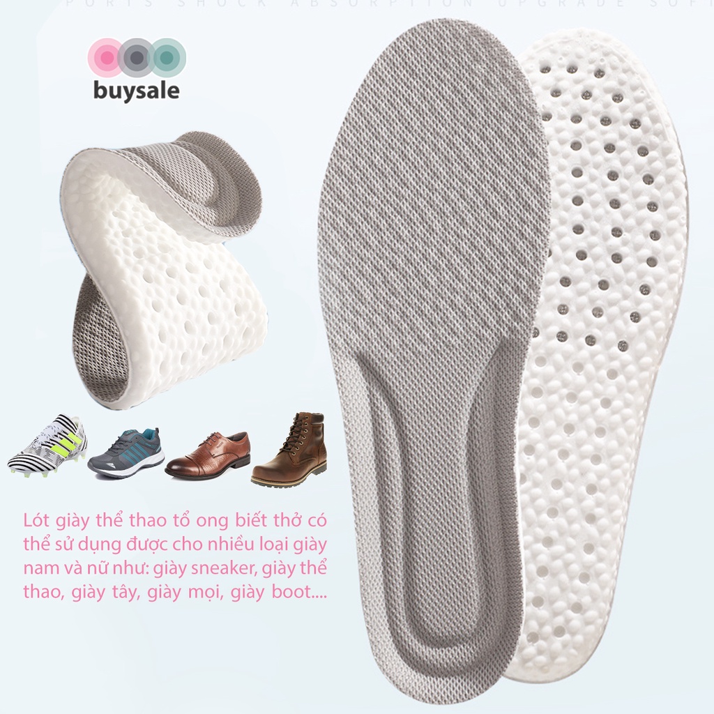 Lót giày thể thao tổ ong thoáng khí, mặt vải ép êm chân, thấm hút mồ hôi, giảm mỏi gang bàn chân - buysale - BSPK361