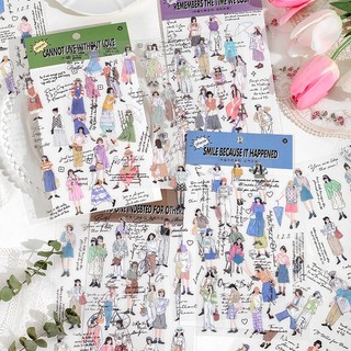 Bộ 2 tấm sticker dán trang trí sổ tay chống nước in chữ keep walking series