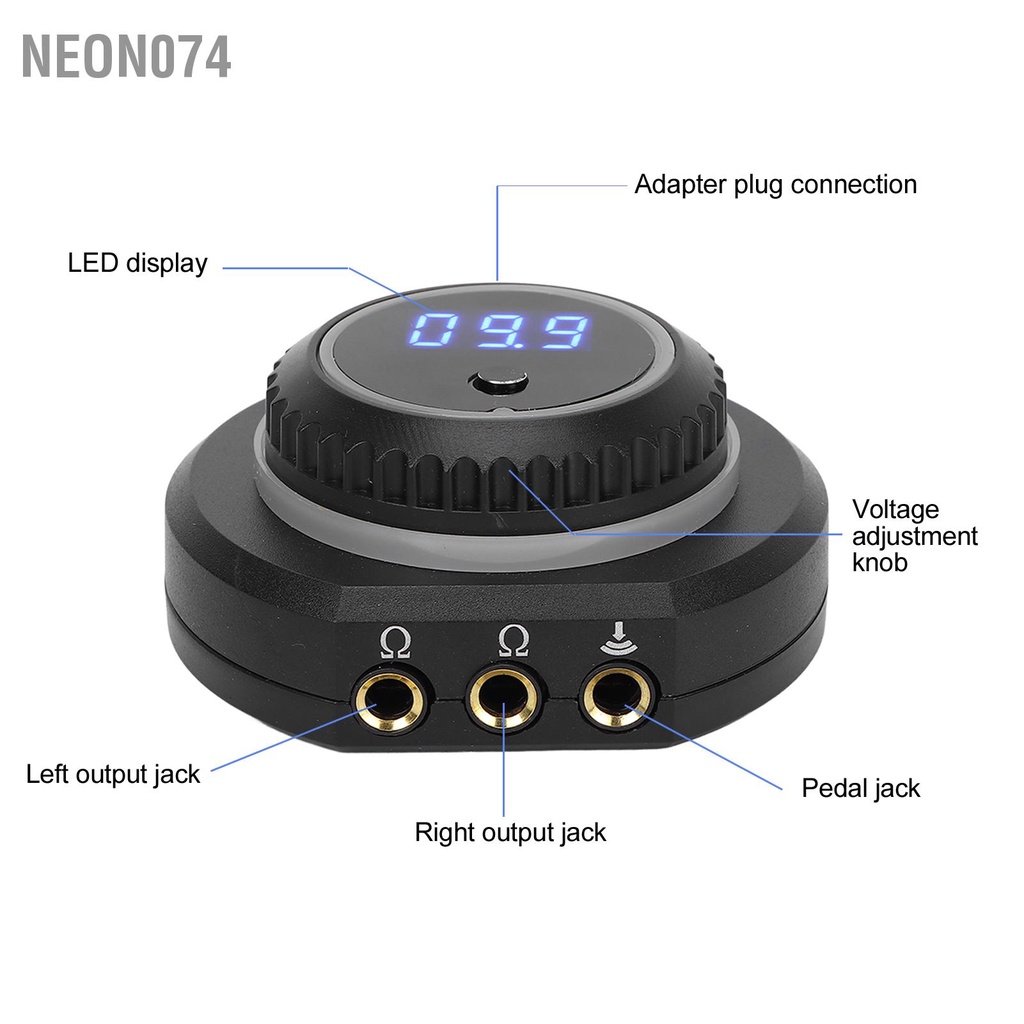 Bộ Nguồn Mini Cung Cấp Điện Cho Máy Xăm - Màn kỹ thuật số có đèn nền Đầu ra kép 100‑240V - Neon074