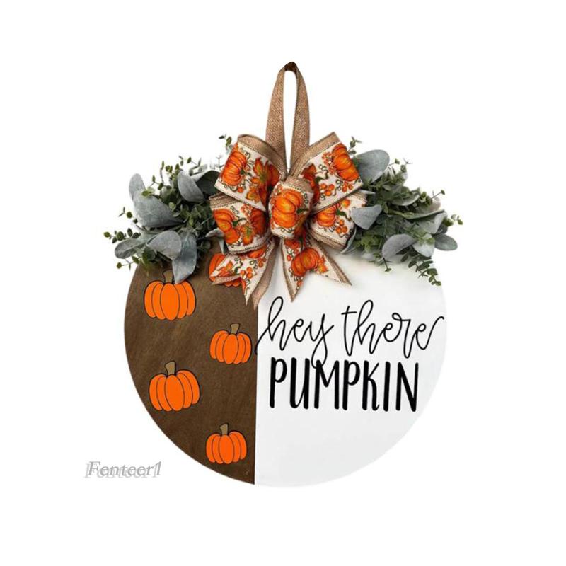 [Fenteer1] Biển Hiệu Cửa Trước Hình Bí Ngô Mùa Thu Treo Cửa Lễ Tạ Ơn Gia Đình