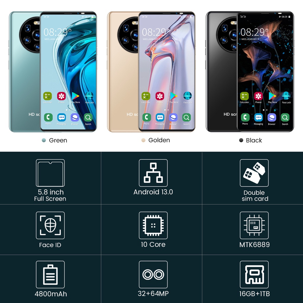 Điện Thoại Thông Minh Phiên Bản Nâng Cấp Trên Nước Ngoài mate50pro 5.8-inch 1.8g android 5g