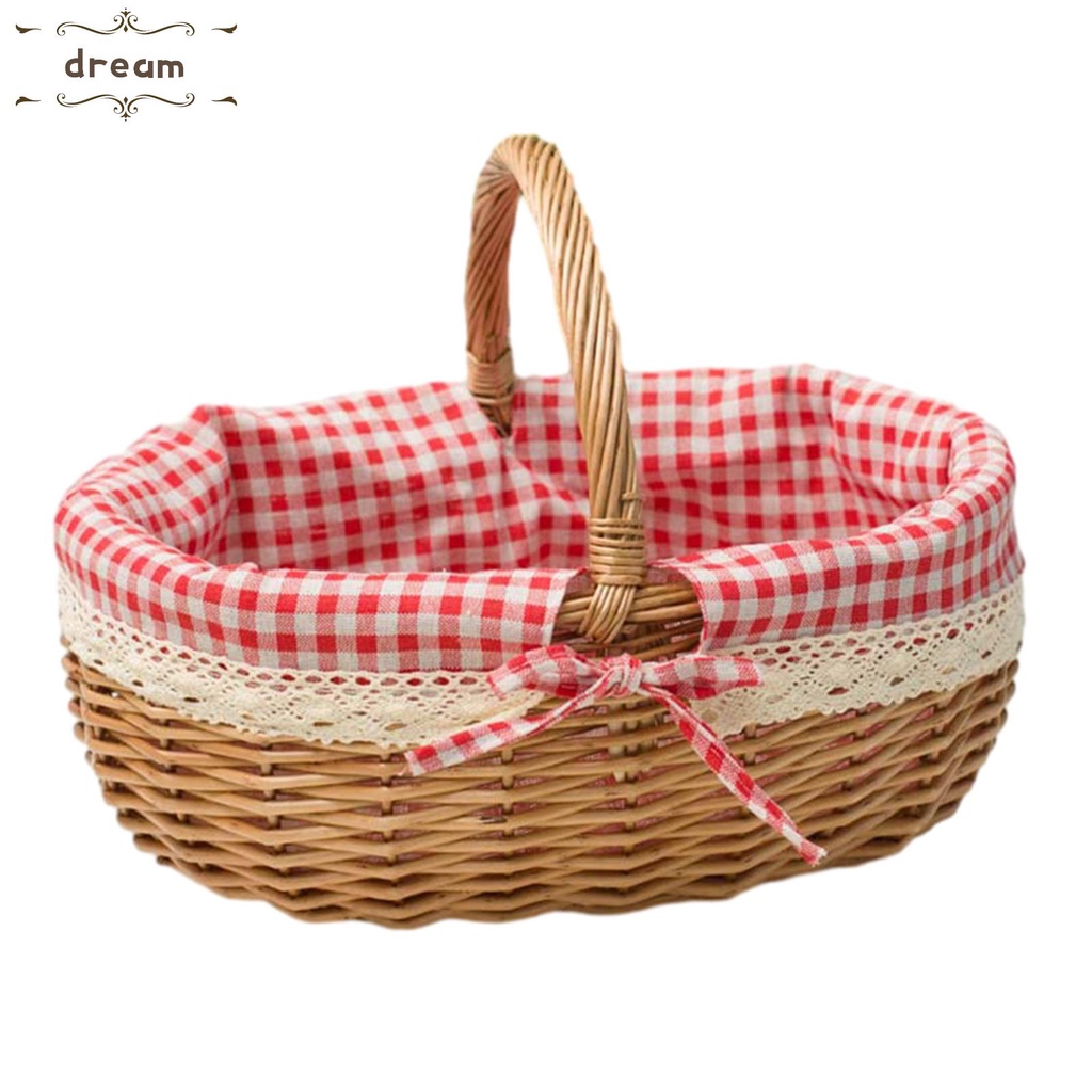 【DREAMLIFE】Storage Basket 36*30*29cm Double Lidded Flower Basket Lightweight Non-toxic