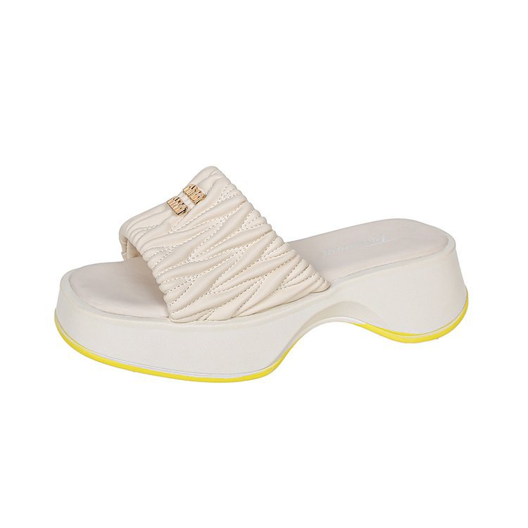 197.（bột barbie）Dép Sandal Đế Dày Thời Trang Mùa Hè Phong Cách Pháp Cho Nữ