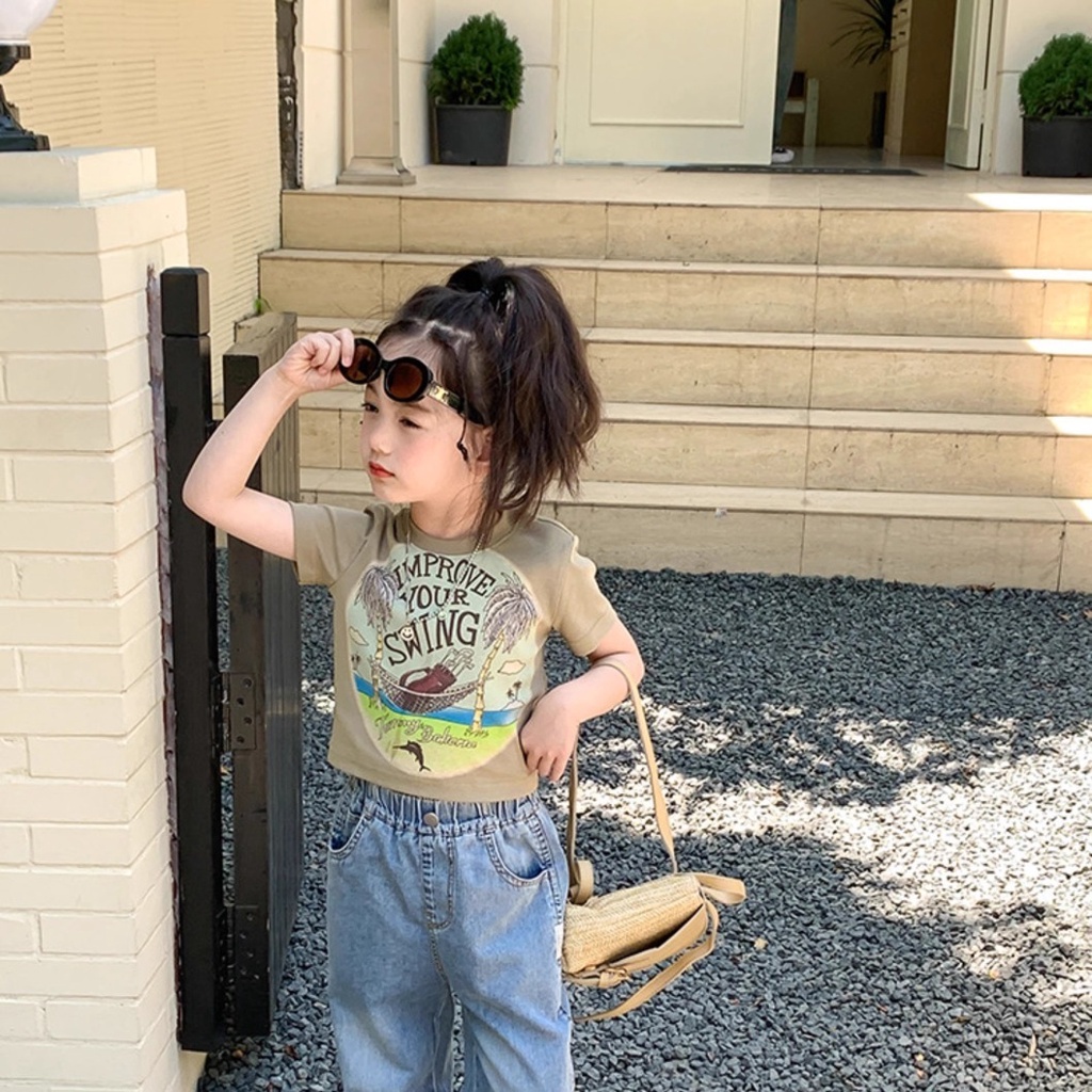 Áo Thun Ngắn Tay Phong Cách Hàn Quốc Năng Động Trẻ Trung Dành Cho Nữ