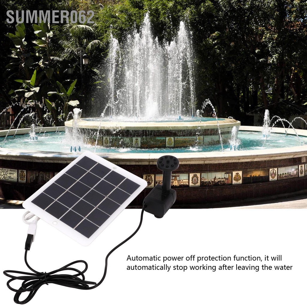 Summer062 Máy bơm nước năng lượng mặt trời 3W 5V sân vườn 120L / H cho ao ngoài