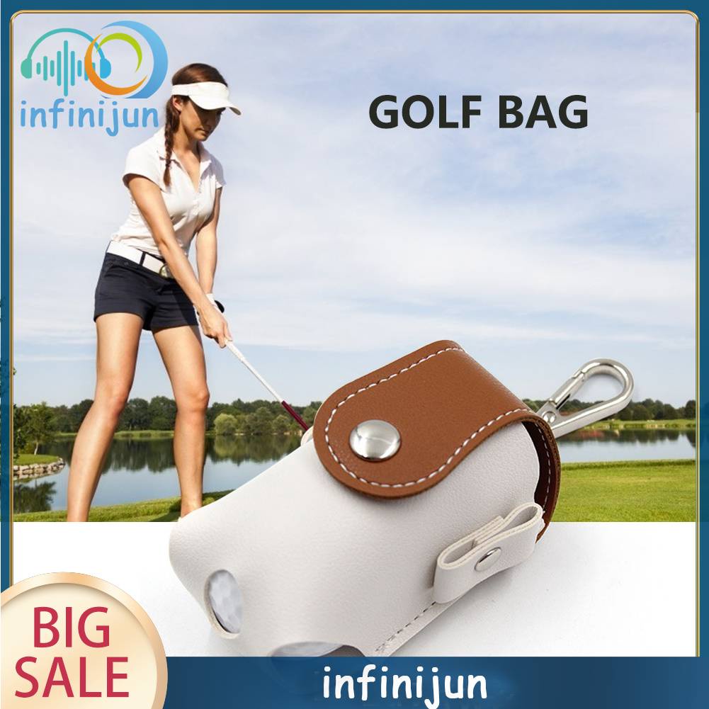 Túi Da Đựng Bóng Golf Đeo Hông Kèm Kẹp Tiện Dụng