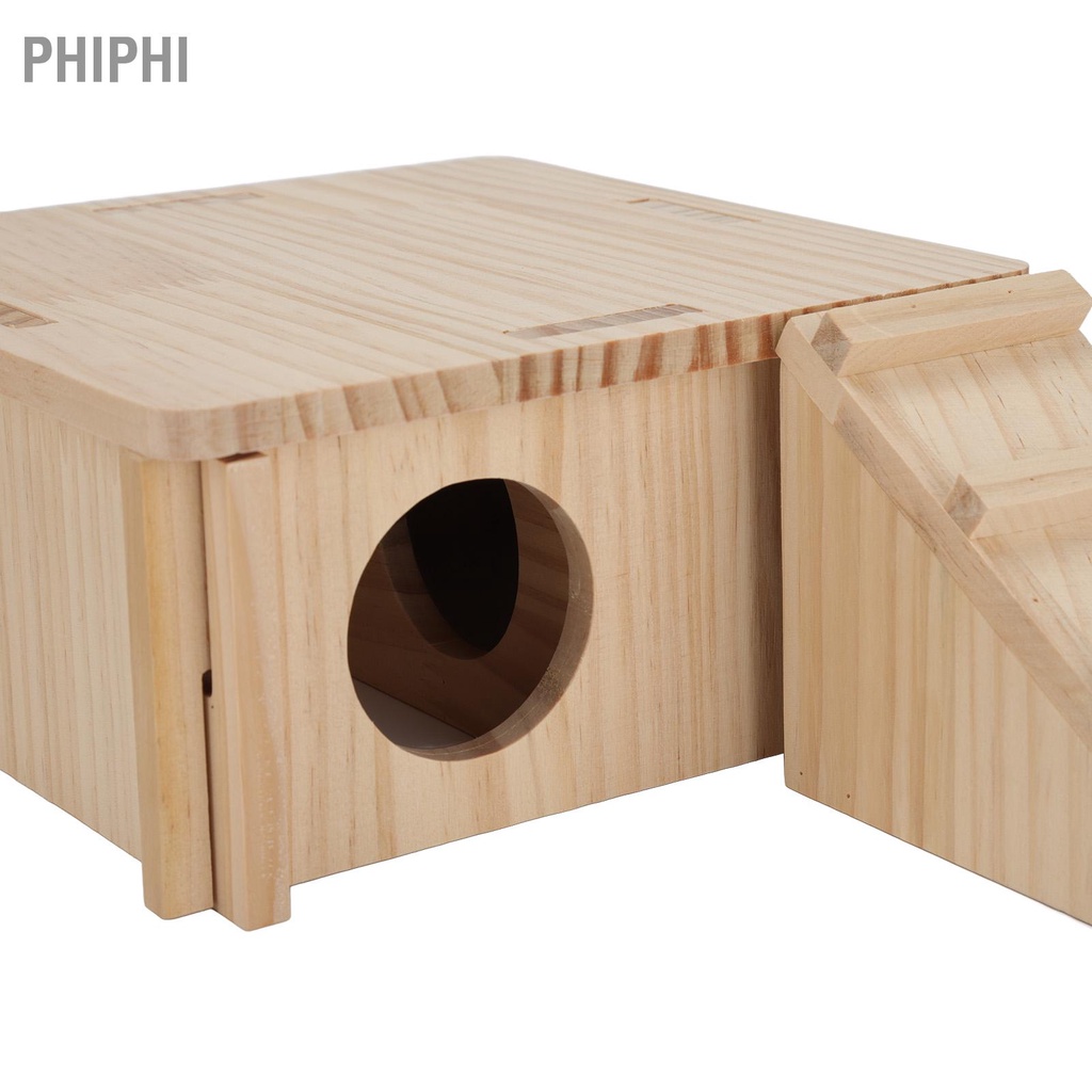 PHIPHI Có hàng sẵn Hamster Nhà ẩn náu bằng gỗ Đa năng Mật độ cao tự nhiên có thang