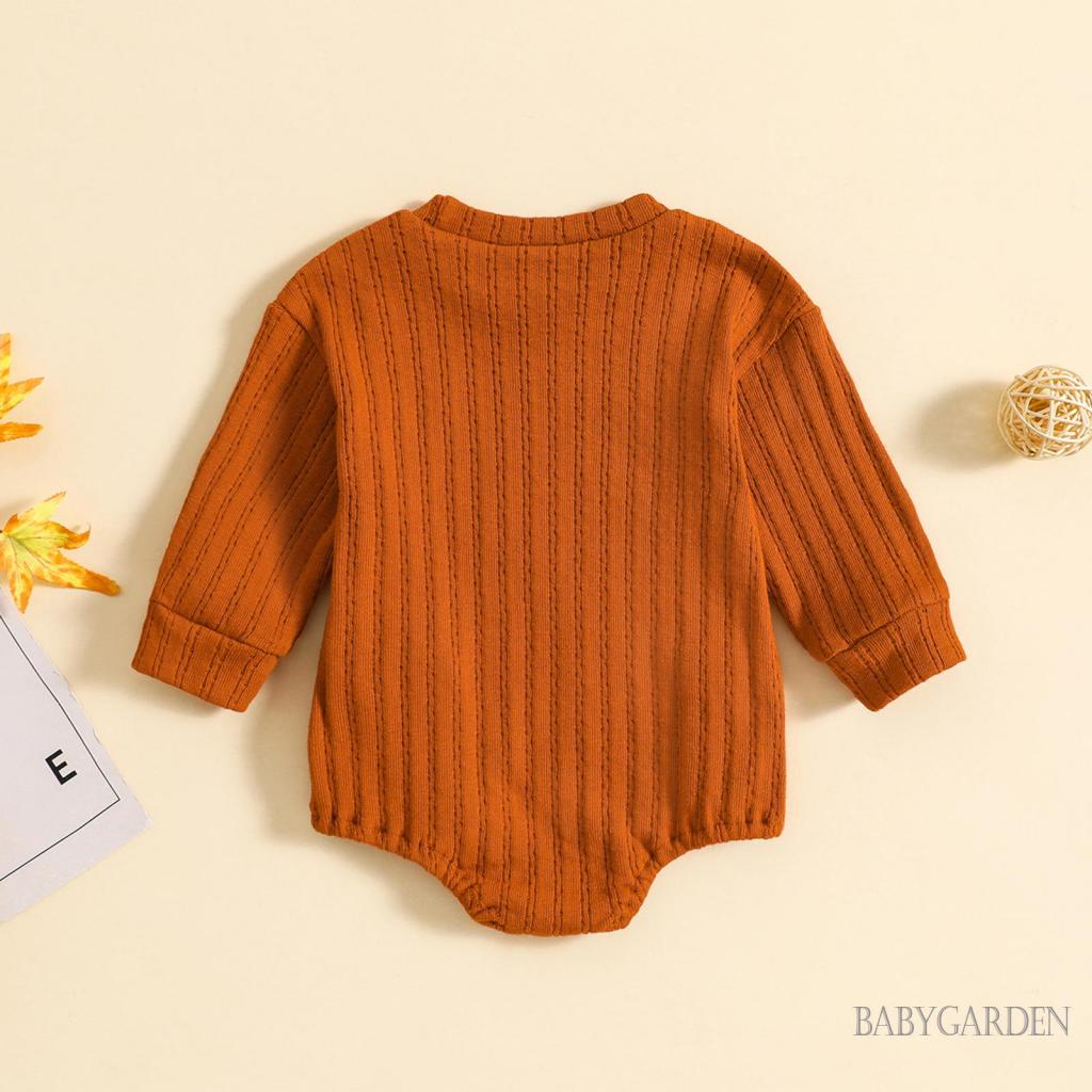 Áo Liền Quần Dài Tay Cổ Tròn Màu Sắc Thời Trang Cho Bé 0-24 Tháng Tuổi