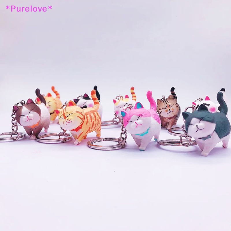 Móc Khóa Xe Hơi Hình Mèo Hoạt Hình Dễ Thương Mới