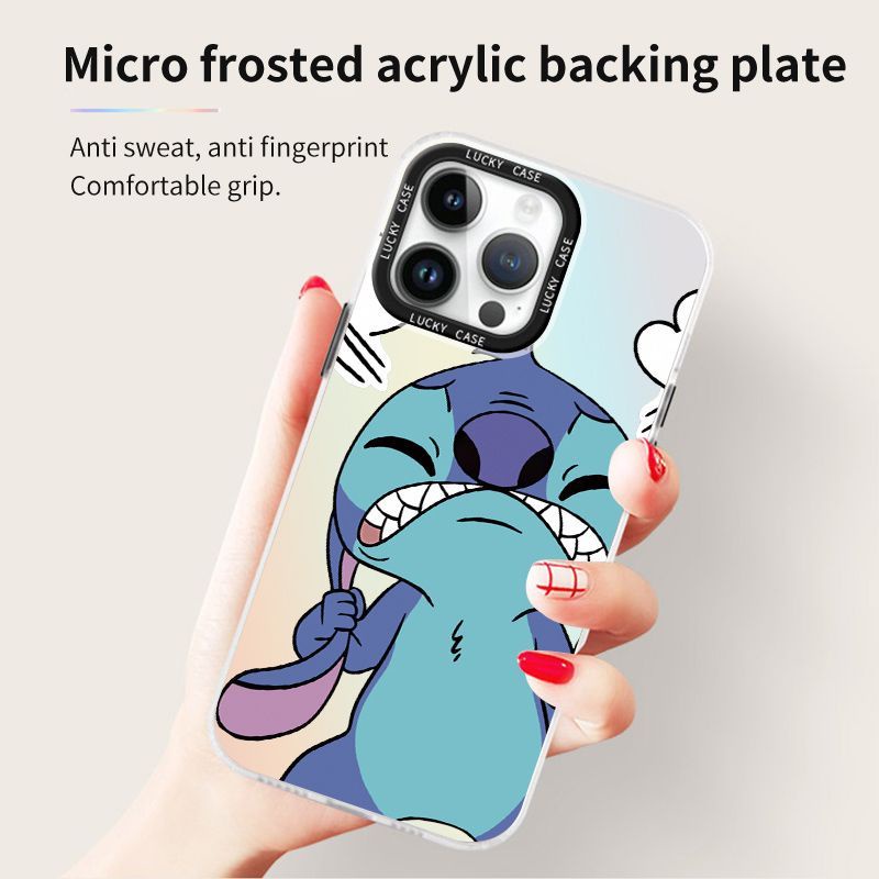 Ốp Điện Thoại Màu Laser Họa Tiết Stitch Dễ Thương Cho Iphonexr128plusins1314 promax YLZ8