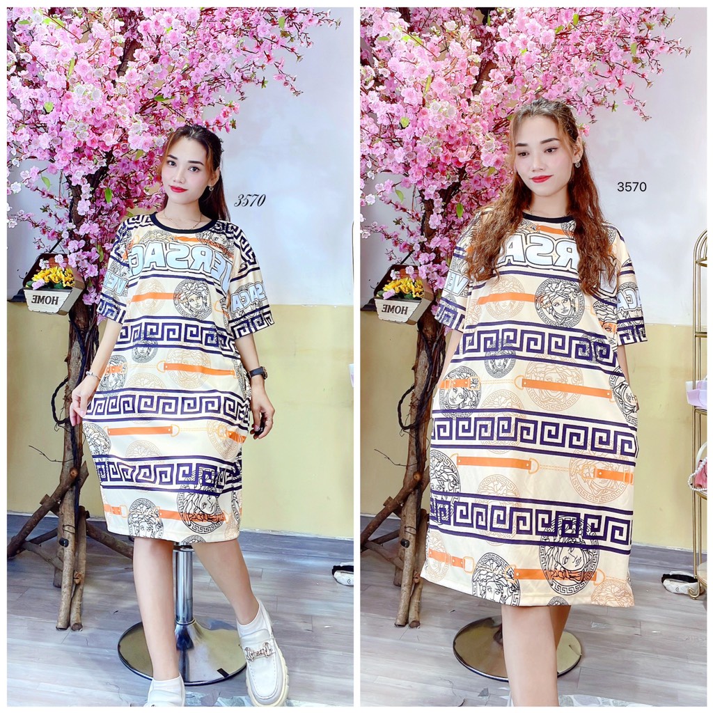 (55kg đến 85kg) Đầm Suông Thun 3D Big Size Hình thật shop chụp - D3570