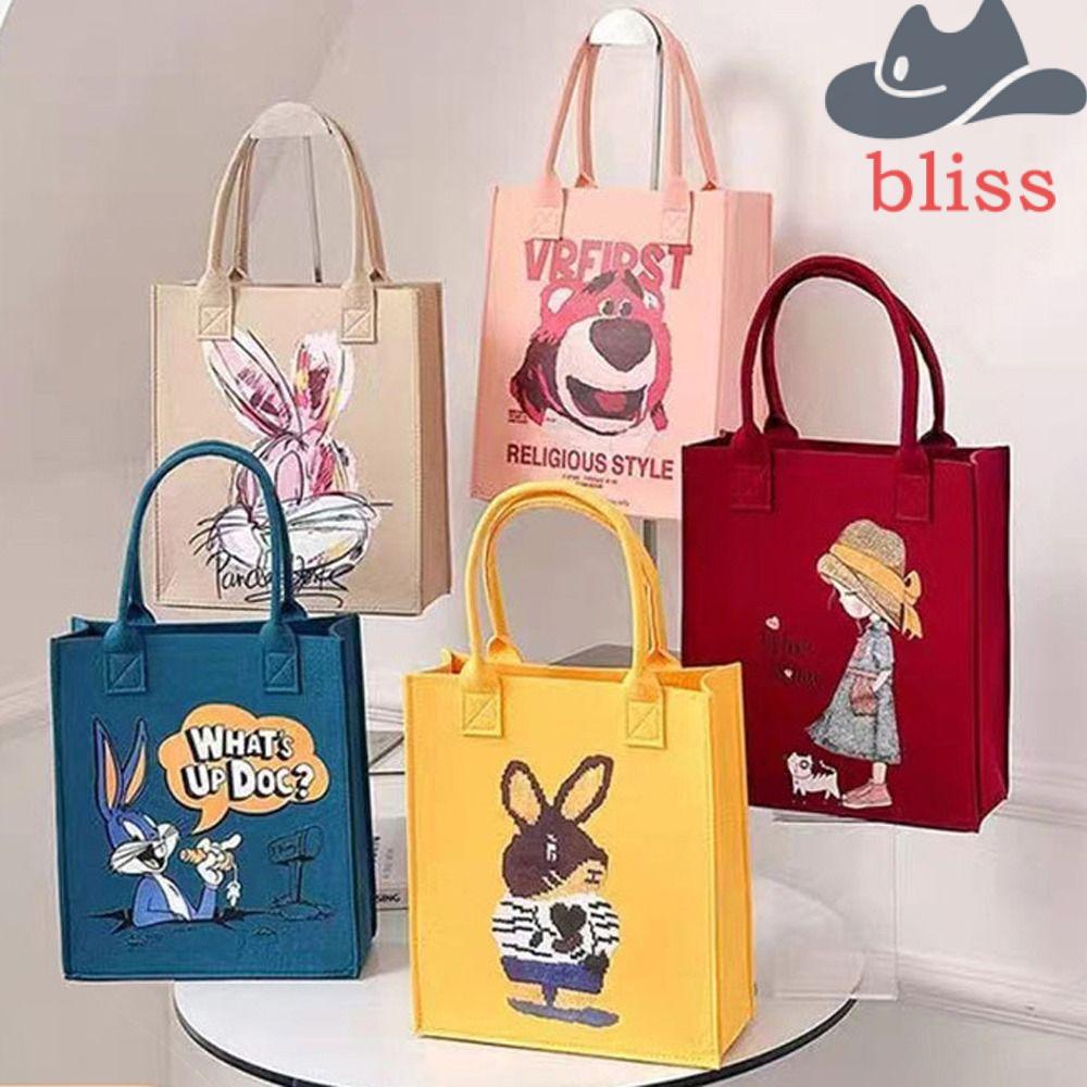 Túi Tote Đeo Vai Vải Nỉ Hình Gấu Hoạt Hình Dễ Thương Cho Nữ