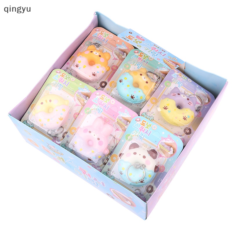 Qingyu Móc Khóa Đồ Chơi Mềm Dẻo Giảm Căng Thẳng Hình Bánh Donut