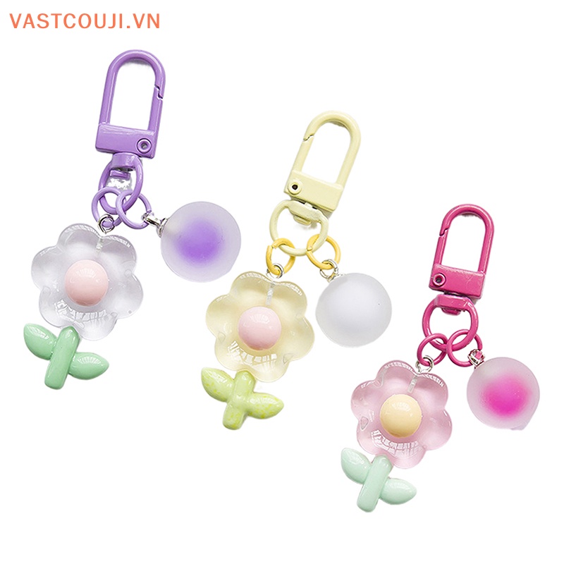 Móc Khóa Hình Bông Hoa Nhiều Màu Sắc Dễ Thương