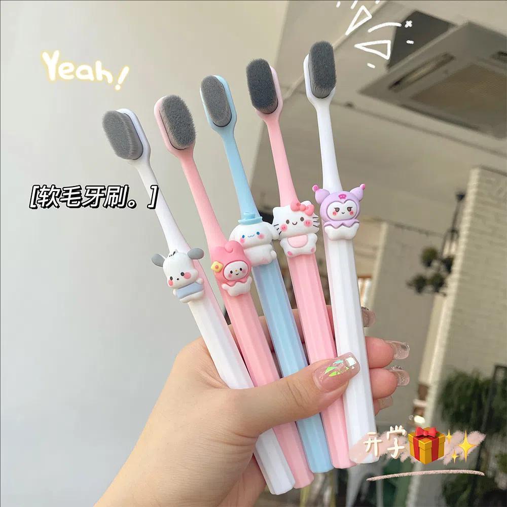 Bàn Chải Đánh Răng Lông Mềm Màu Kẹo Hình Cinnamoroll Melody Sanrio Dành Cho Trẻ Em Và Người Lớn