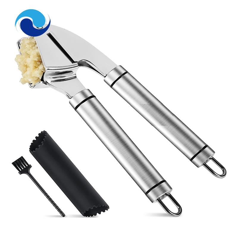 1 Dụng Cụ Nghiền Và Bóc Vỏ Bằng Thép Không Gỉ Với Con Lăn Silicone Máy Rửa Chén Dạng Bóp Dễ Dàng Chống Rỉ Sét An Toàn