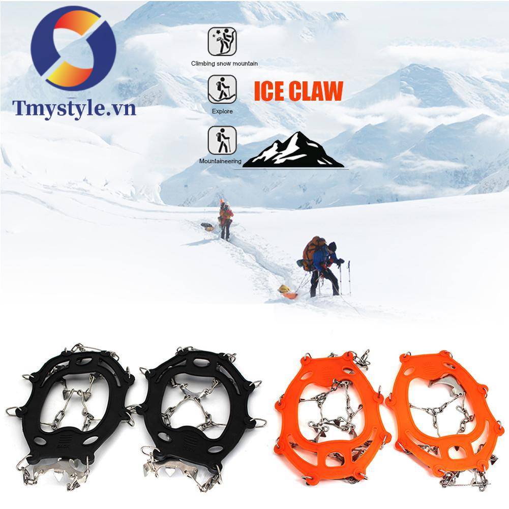 1 Cặp Vỏ Bọc Giày Bốt Đi Bộ Đường Dài 13 Răng Chống Trượt