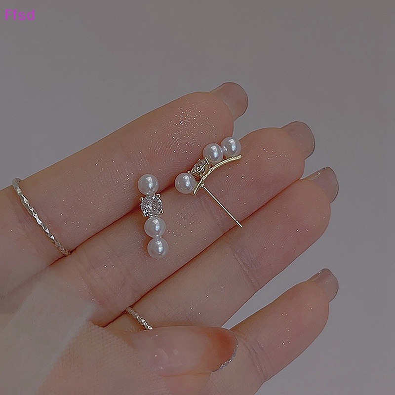 1 Đôi Bông Tai Ngọc Trai Zircon Thời Trang Hàn Quốc Cho Nữ