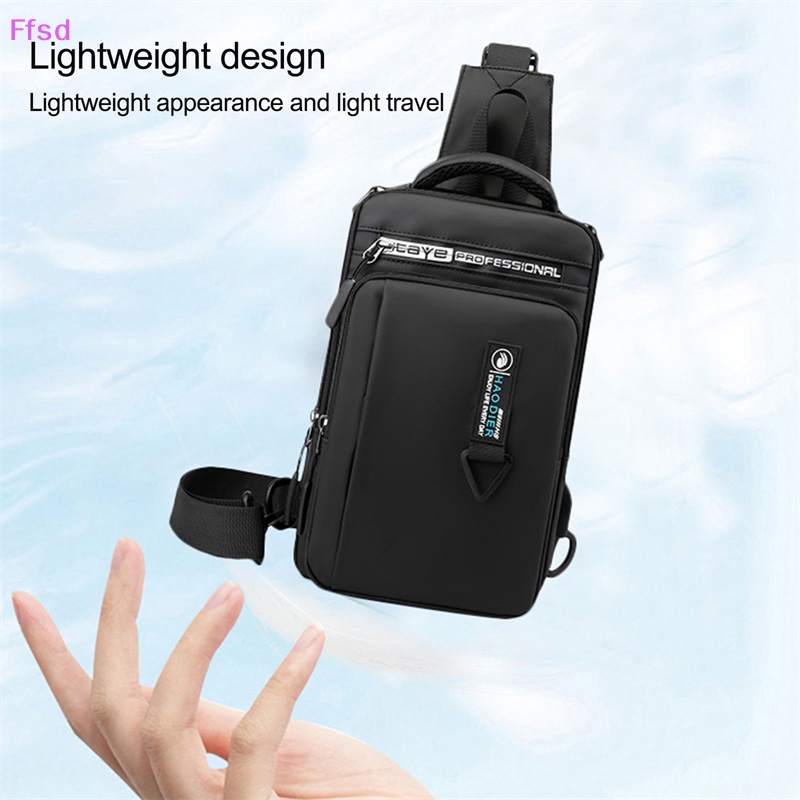 Túi Đeo Chéo nylon Có Cổng Sạc usb Cho Nam