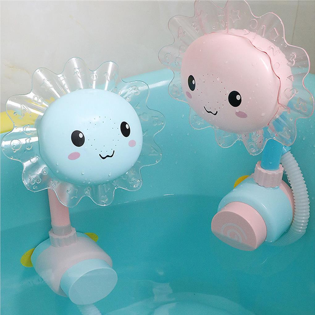 (runbu) Đồ Chơi Bồn Tắm Hoa Hướng Dương Dạng Gập Có Vòi Phun Nước Cho Bé