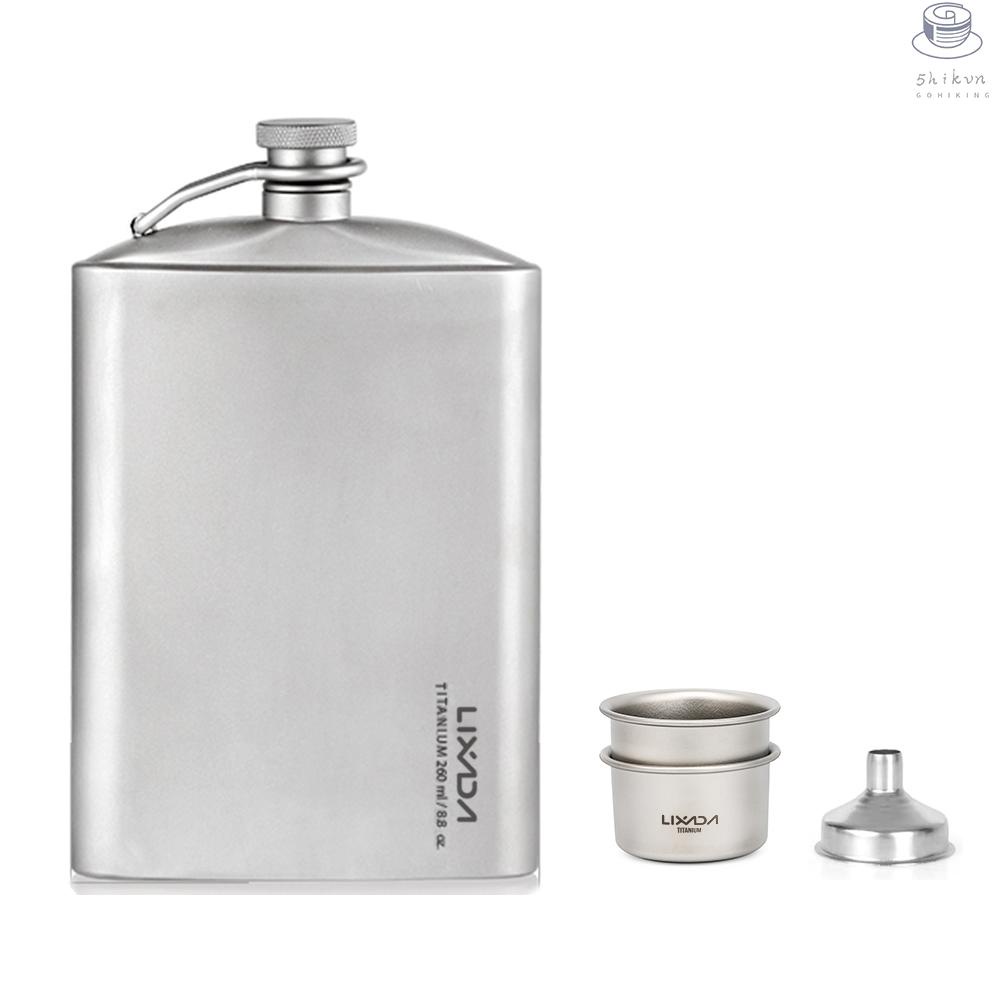 LIXADA Bộ Bình Đựng Rượu 260ml Bằng Titan Chống Rò Rỉ Tiện Dụng Mang Theo Du Lịch Cắm Trại
