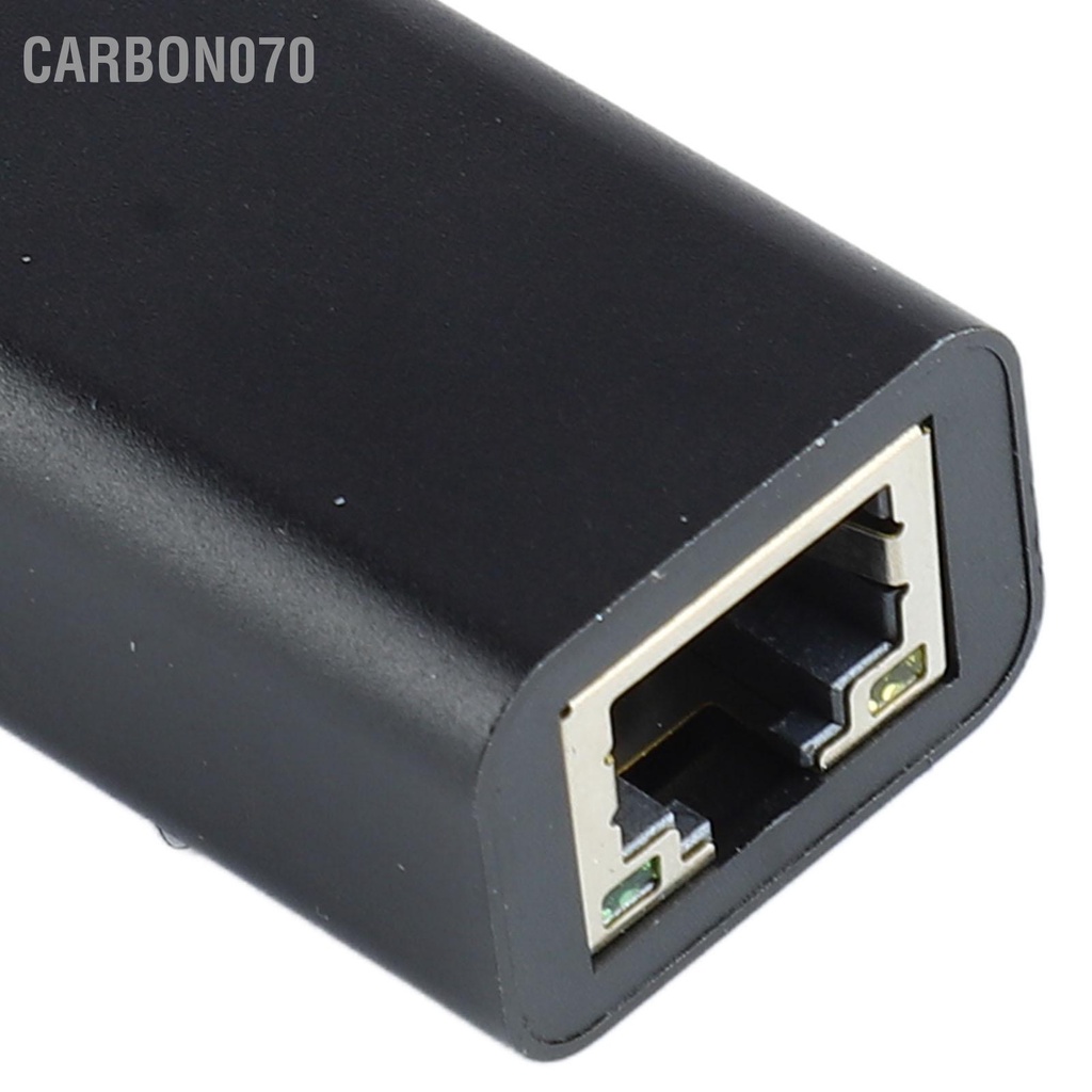 Carbon070 Bộ chuyển đổi USB C sang Ethernet với cáp Gigabit Type RJ45 nhẹ cho máy tính bảng màu đen