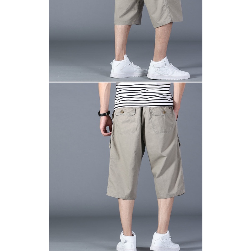 Quần Short Dây Rút Ống Rộng Phối Túi Thời Trang Nam Năng Động