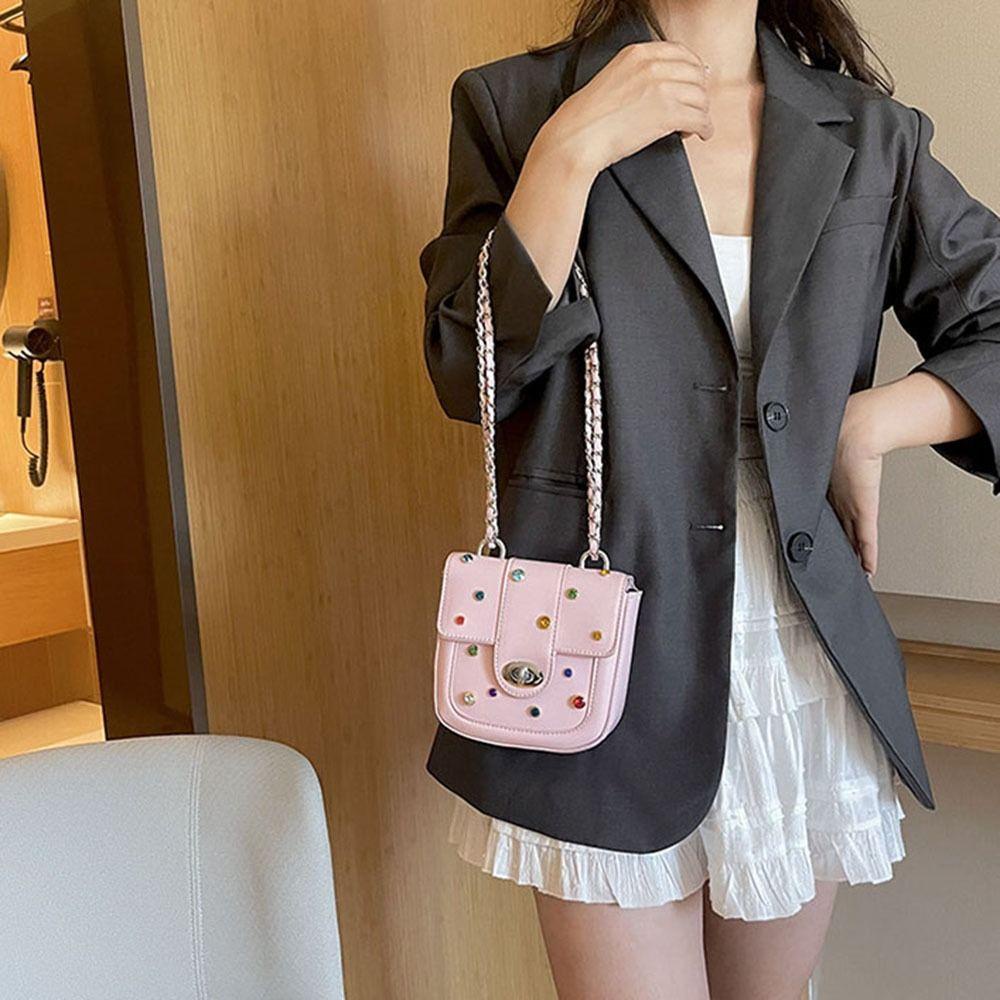 FALLFORBEAUTY Túi Đeo Vai / Kẹp Nách Hình Vuông Bằng Da Pu Nhiều Màu Thời Trang Dễ Phối Đồ Cho Nữ