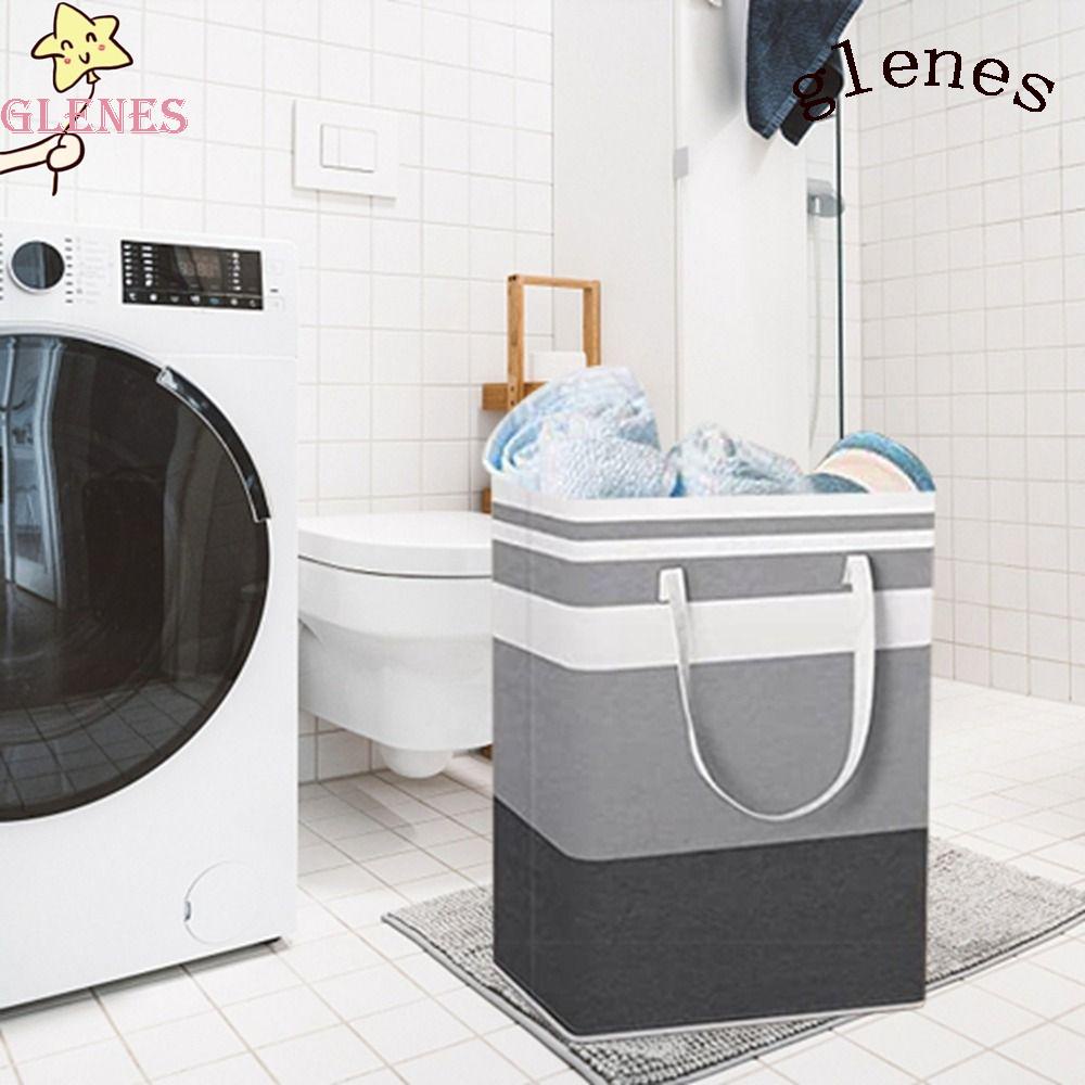 GLENES Giỏ Đựng Đồ Giặt Bằng Cotton Lanh Chống Nước Có Tay Cầm Cho Nhà Ở