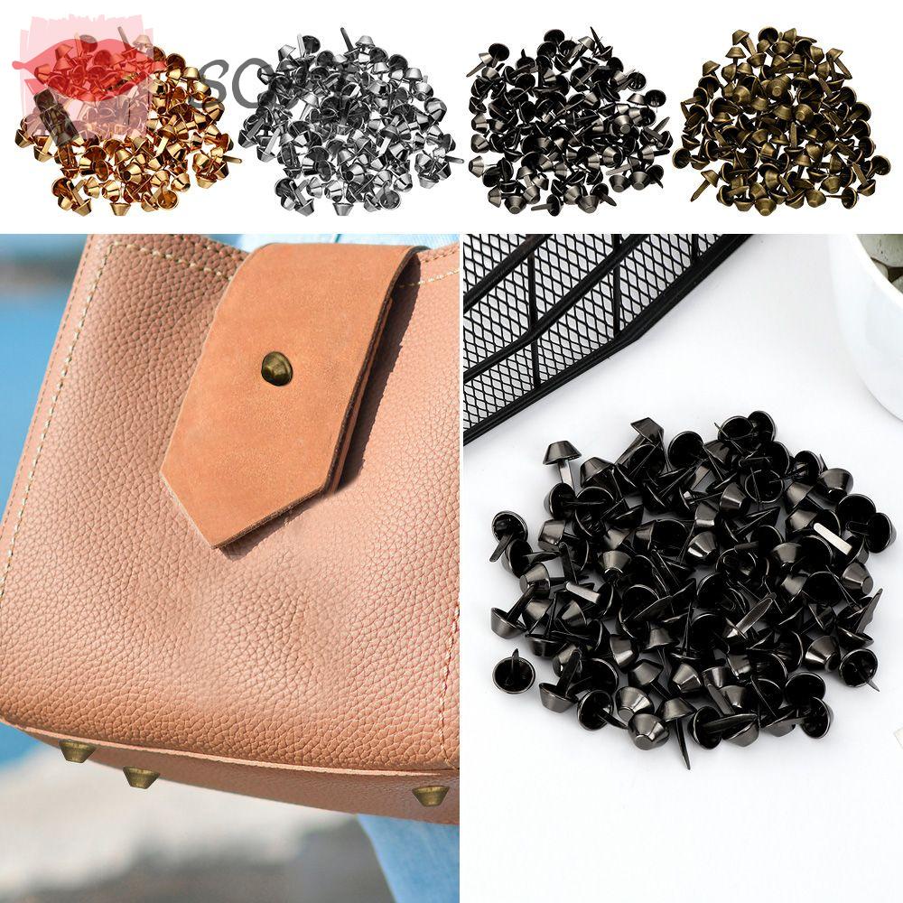 SOFTNESS Bộ 100 Chiếc Ghim Kim Loại 12mm Làm Đồ Da Thủ Công