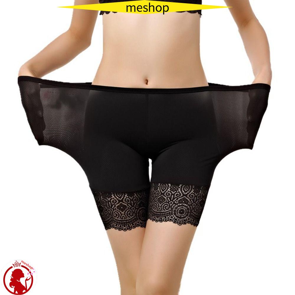 ME Quần Short Bảo Hộ Vải Lụa Lạnh Phối Ren Co Giãn Chống Cào Thời Trang Cho Nữ