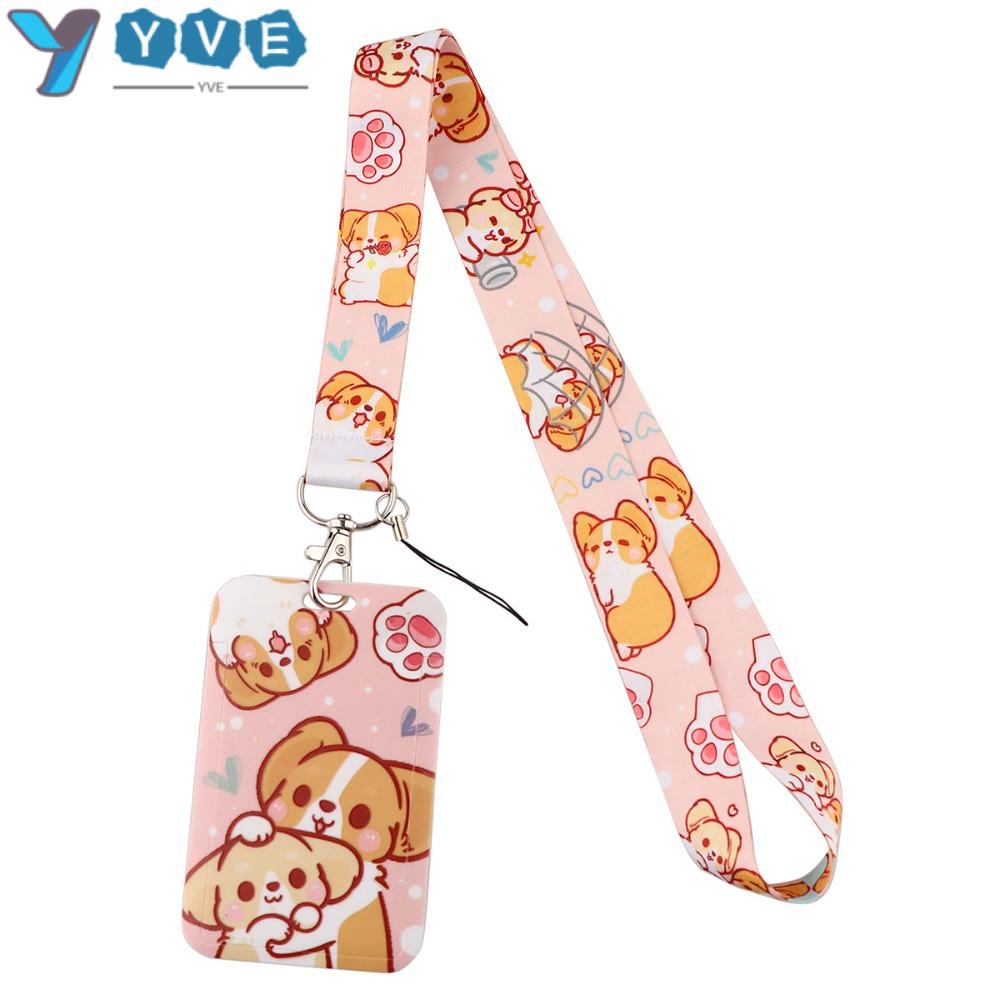 YVE Móc Khóa Hình Chú Chó Dacron ID Có Dây Đeo Dành Cho Văn Phòng