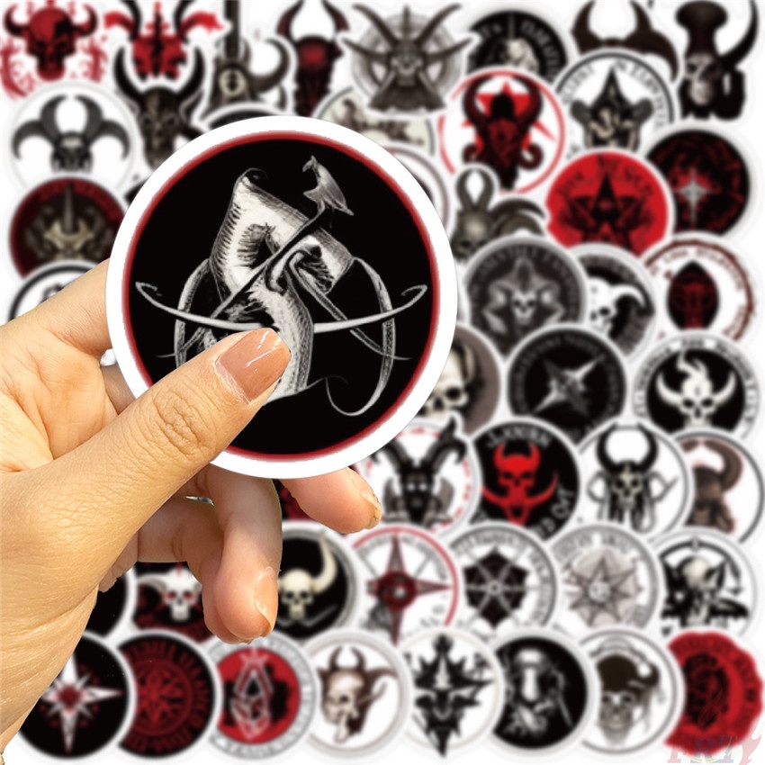 ❉ Set 01 Sticker Dán Trang Trí Hình Đầu Lâu Phong Cách Gothic ❉ Bộ 55 Sticker Chống Thấm Nước Họa Tiết Doodle Hợp Thời Trang