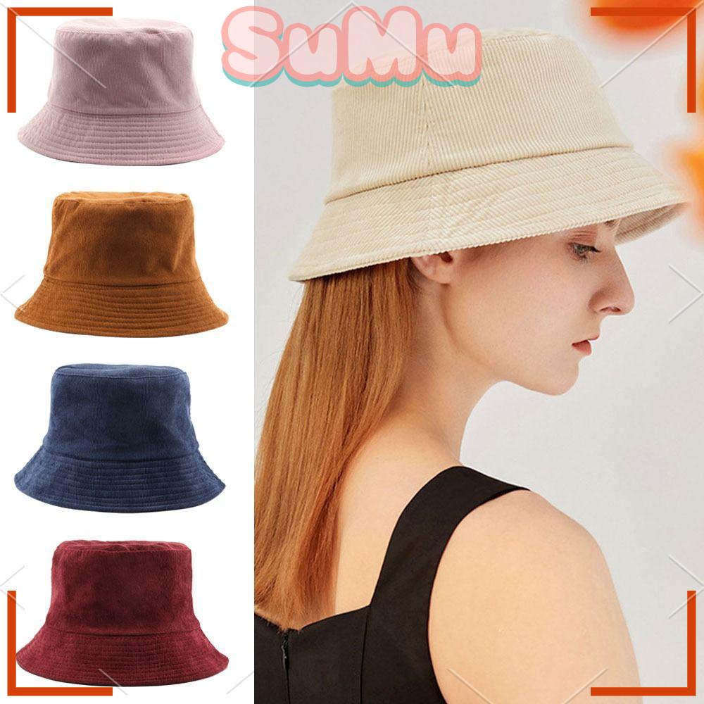 SUMU Mũ Bucket Nhung Hai Mặt Thời Trang Dành Cho Nữ Và Nam