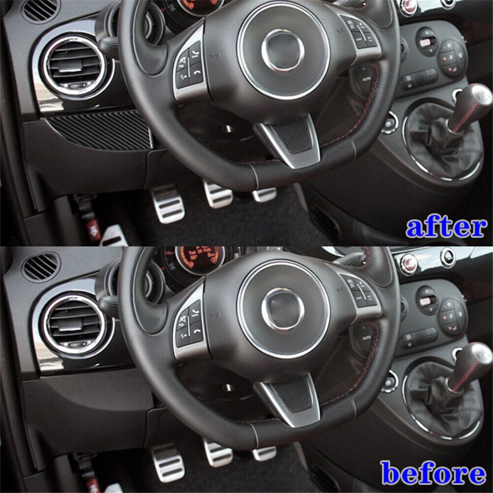 Ốp Viền Lỗ Thông Khí Bằng Sợi Carbon Cho Fiat 500 2012-2015