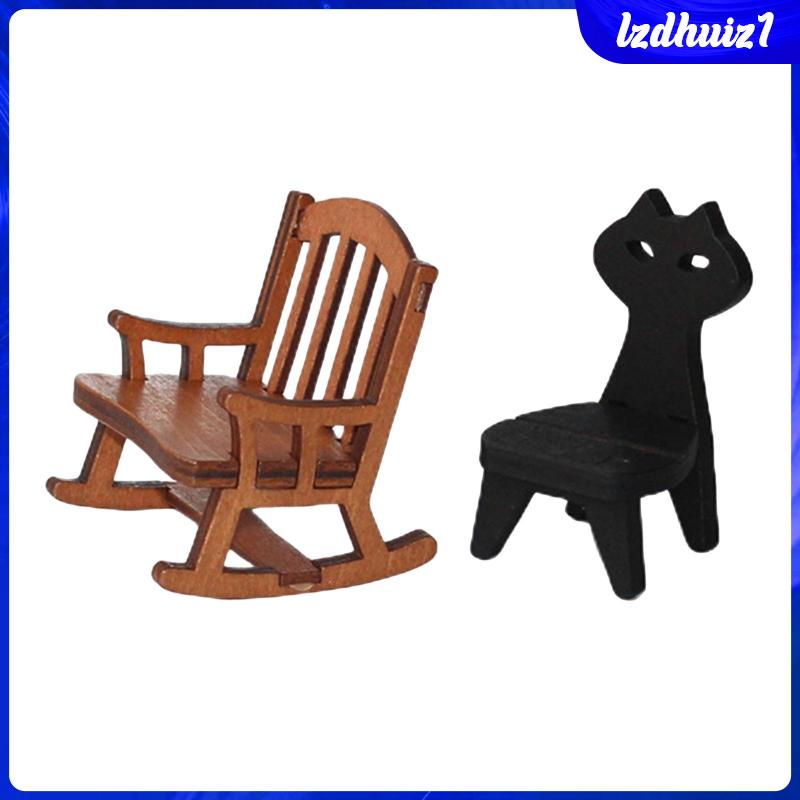 Mô Hình Ghế Ngồi Màu Nâu Trang Trí Nhà Búp Bê