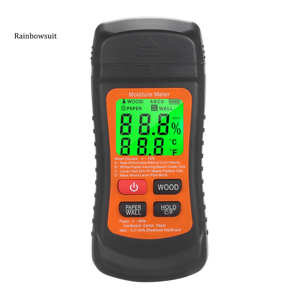 Máy Đo Độ Ẩm Kỹ Thuật Số Bằng Giấy Gỗ Màn Hình LCD Độ Chính Xác Cao