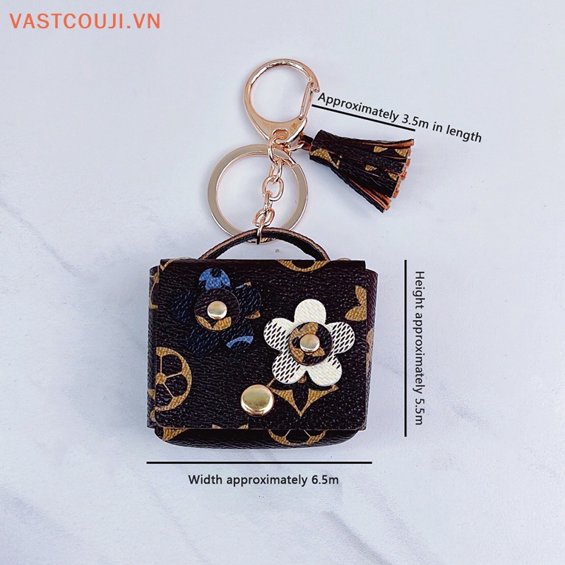 Ví Đựng Tiền Xu Mini Bằng Da Họa Tiết Hoa Sáng Tạo