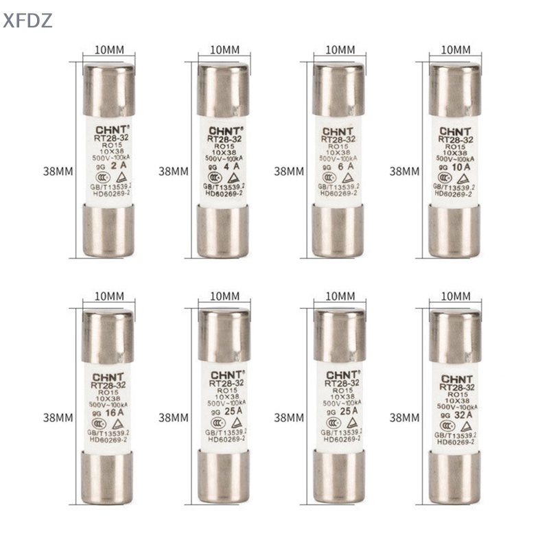 1 Cầu Chì Năng Lượng Mặt Trời Bằng Hợp Kim Nhôm 500V 10 * 38MM 2A 4A 6A 10A 12A 16A 25A 32A DC PV