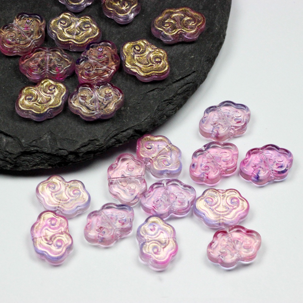 Set 50 Hạt Thủy Tinh 9x13mm Lỗ Thẳng Phối Tua Rua Trang Trí Kẹp Tóc DIY