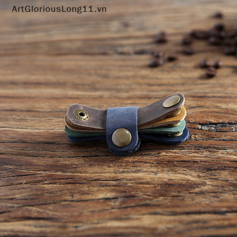 Kẹp Da Quấn Dây Cáp Sạc USB Để Bàn Bảo Vệ Mang Đi Tiện Lợi