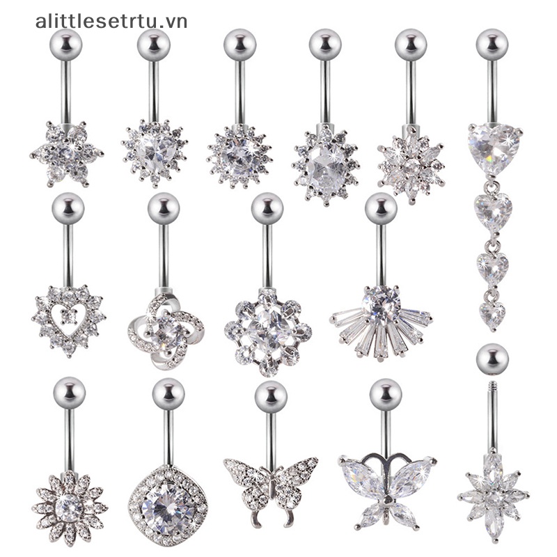 Khuyên RốN HìNh BướM ĐíNh Đá BằNg ThéP Không Gỉ