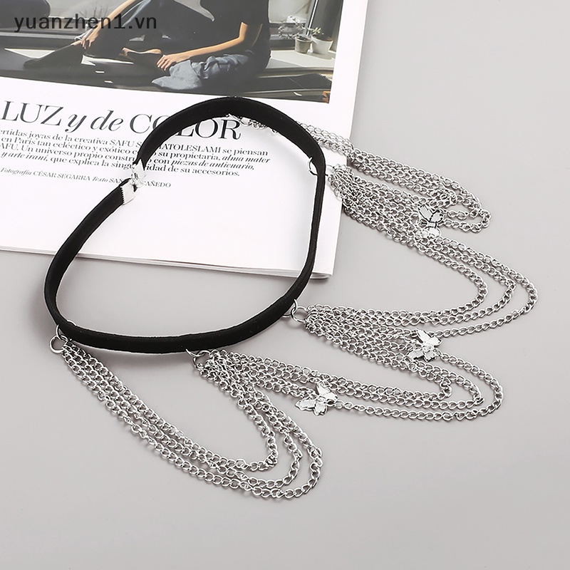 Dây Xích Đeo Chân Co Giãn Phối Mặt Hình Bướm Thời Trang Đi Biển Mùa Hè Quyến Rũ Cho Nữ