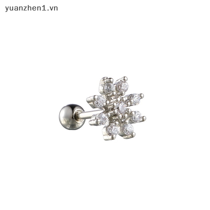 1 Khuyên Tai Hình Xoắn Ốc Đính Đá Zircon Thời Trang