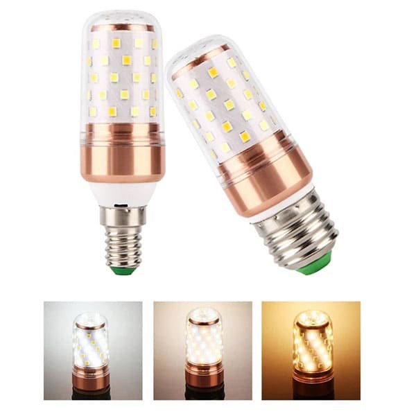 Bóng led dạng bắp 3 màu đui E27 và E14