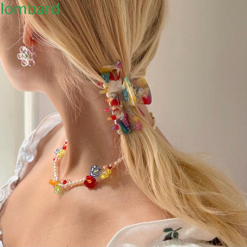 LOMBARD Kẹp Tóc Màu Cầu Vồng Dễ Thương Cho Nữ