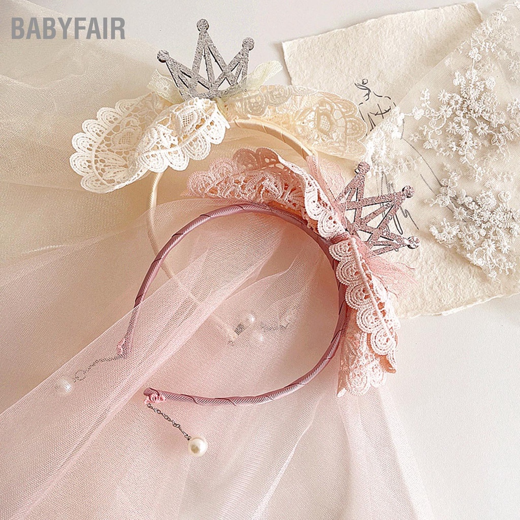 Babyfair Mạng che mặt cô gái Vương miện dễ thương Tinh tế Thoải mái Nhẹ chống phai Khăn trẻ em cho tiệc cưới