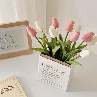 Bó hoa tulip giả trang trí phòng khách / ngủ / làm đạo cụ chụp ảnh