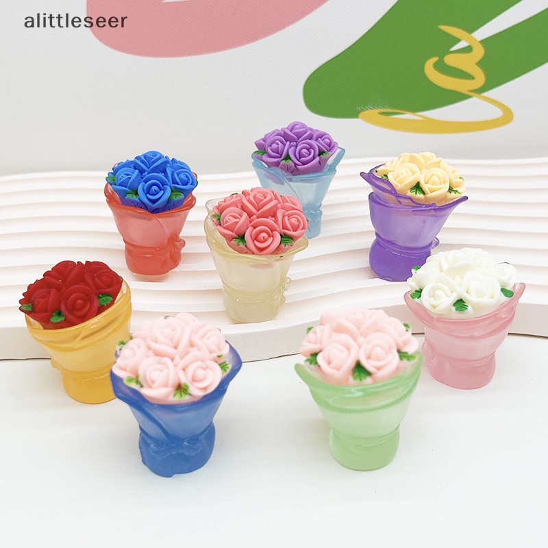 Bó Hoa 3D Mini Bằng Nhựa Phát Quang Dùng Trang Trí Tiểu Cảnh DIY