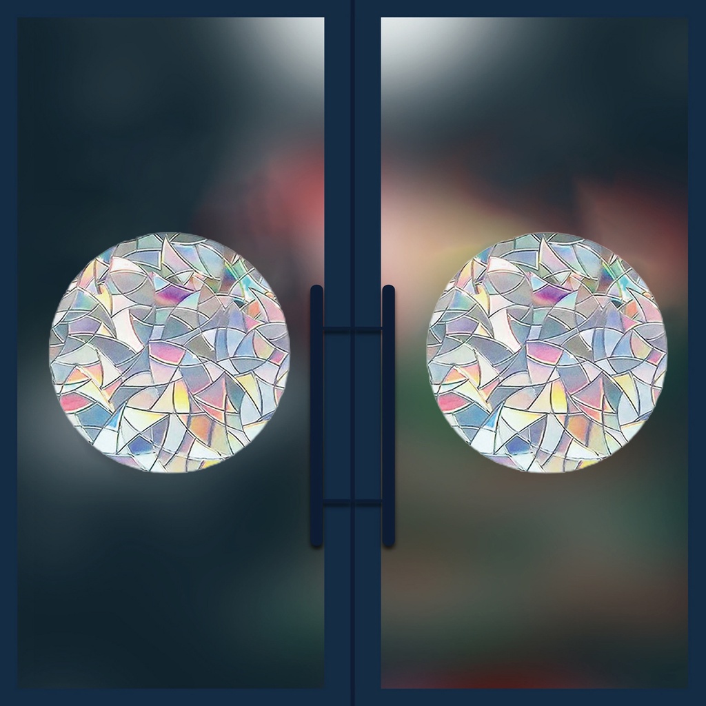 Bộ 2 Tấm Đề Can Dán Cửa Kính Hình Lông Vũ / Chim Ruồi / Lá / Lông Vũ Độc Đáo Trang Trí Phòng Khách